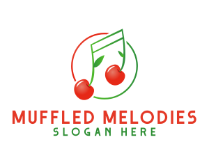 Musical Cherry Fruit logo design