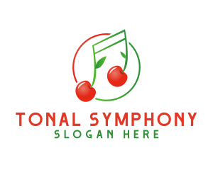 Musical Cherry Fruit logo design