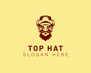 Mustache Hat Man logo design