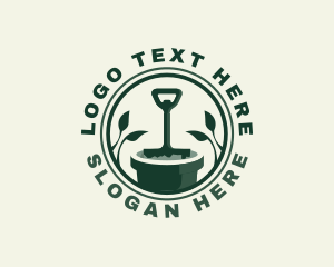 Shovel Planting Gardening logo