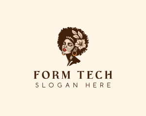 Afro Woman Beauty Logo