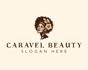 Afro Woman Beauty logo design