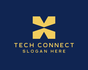 Digital Fintech Letter X Logo
