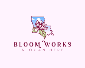  Magnolia Flower Louisiana logo design