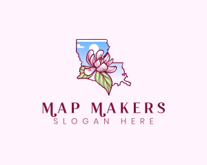  Magnolia Flower Louisiana logo design