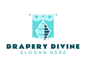 Window Curtain Drapery logo design