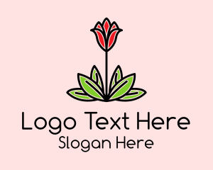 Floral Tulip Plant logo