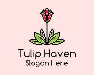 Floral Tulip Plant logo design