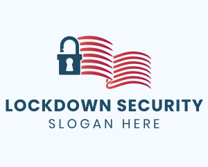 Blue Padlock Stripes logo