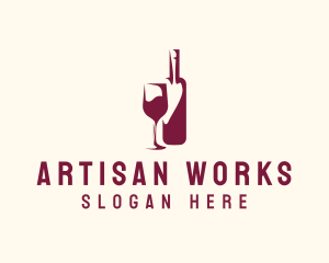 Wine Bottle Glass logo design