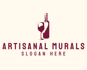 Wine Bottle Glass logo design