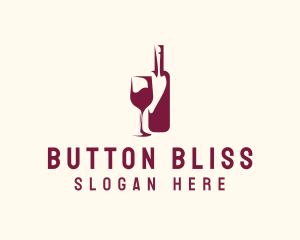 Wine Bottle Glass logo design