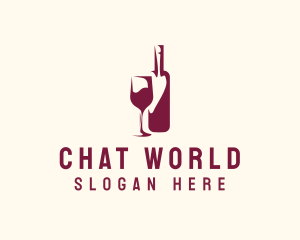 Wine Bottle Glass logo design