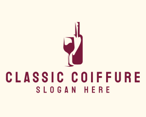 Wine Bottle Glass logo design