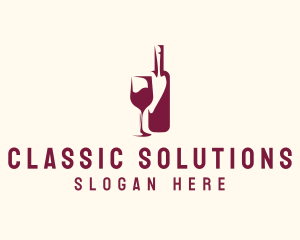 Wine Bottle Glass logo design