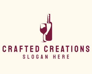 Wine Bottle Glass logo design