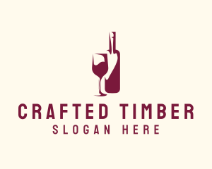 Wine Bottle Glass logo design