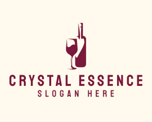 Wine Bottle Glass logo design