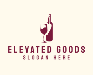 Wine Bottle Glass logo design