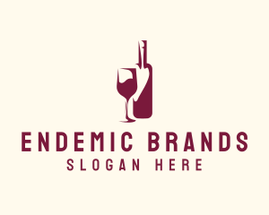 Wine Bottle Glass logo design