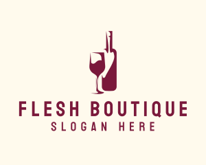 Wine Bottle Glass logo design