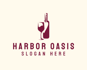 Wine Bottle Glass logo design