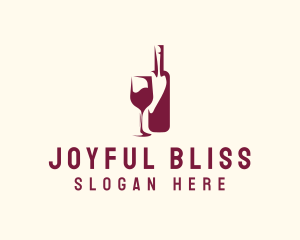 Wine Bottle Glass logo design