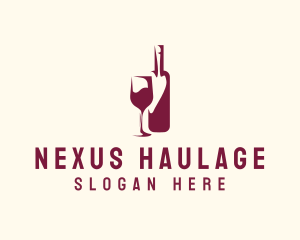 Wine Bottle Glass logo design