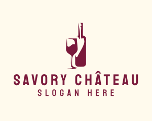 Wine Bottle Glass logo design