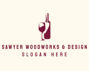 Wine Bottle Glass logo design