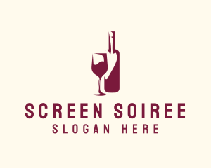 Wine Bottle Glass logo design