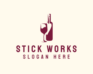 Wine Bottle Glass logo design