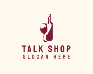 Wine Bottle Glass logo design