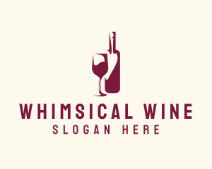 Wine Bottle Glass logo design