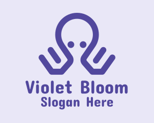 Violet Cute Octopus  logo