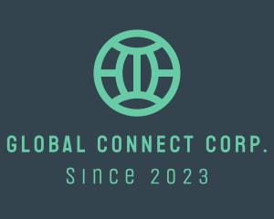 Teal Modern Globe logo