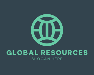 Teal Modern Globe logo