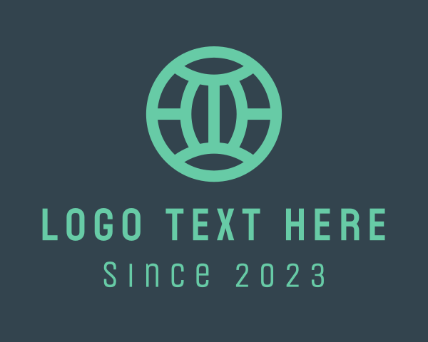 Teal Modern Globe logo