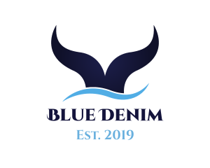 Blue Whale Tail logo design