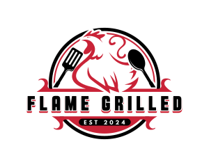 Cooking Grill Chicken  logo design