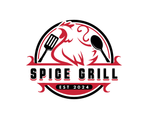 Cooking Grill Chicken  logo design