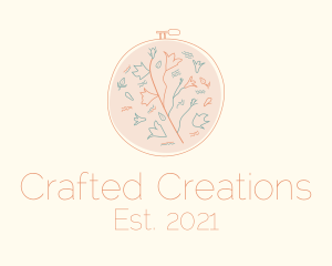 Nature Plant Embroidery logo design