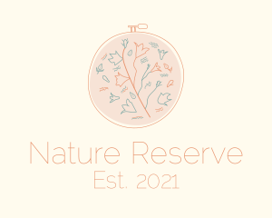 Nature Plant Embroidery logo design