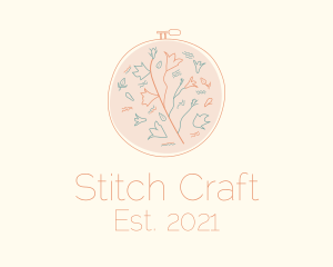 Nature Plant Embroidery logo design