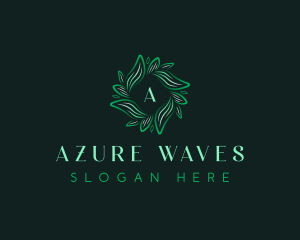 Waves Leaves Spa logo design