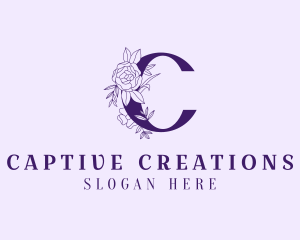 Floral Letter C logo design