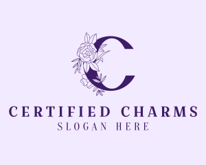 Floral Letter C logo design