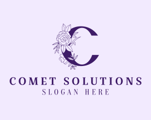 Floral Letter C logo design