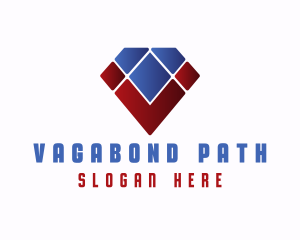 Geometric Diamond Letter V logo design