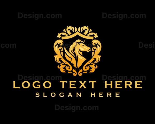 Gold Winged Horse Logo